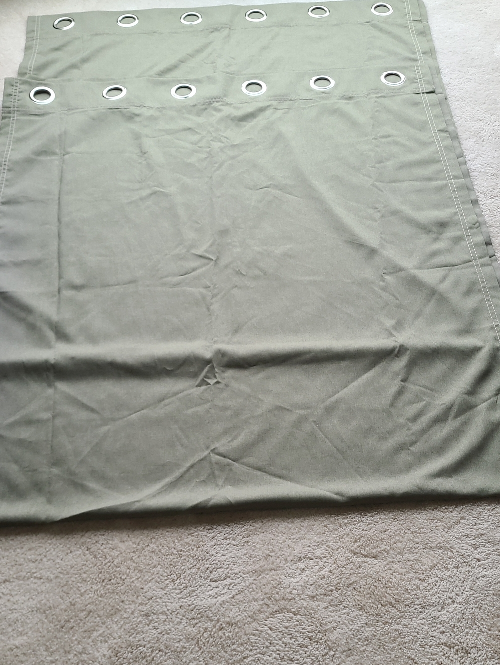 American Living Olive Green Grommet Top Curtain Panels